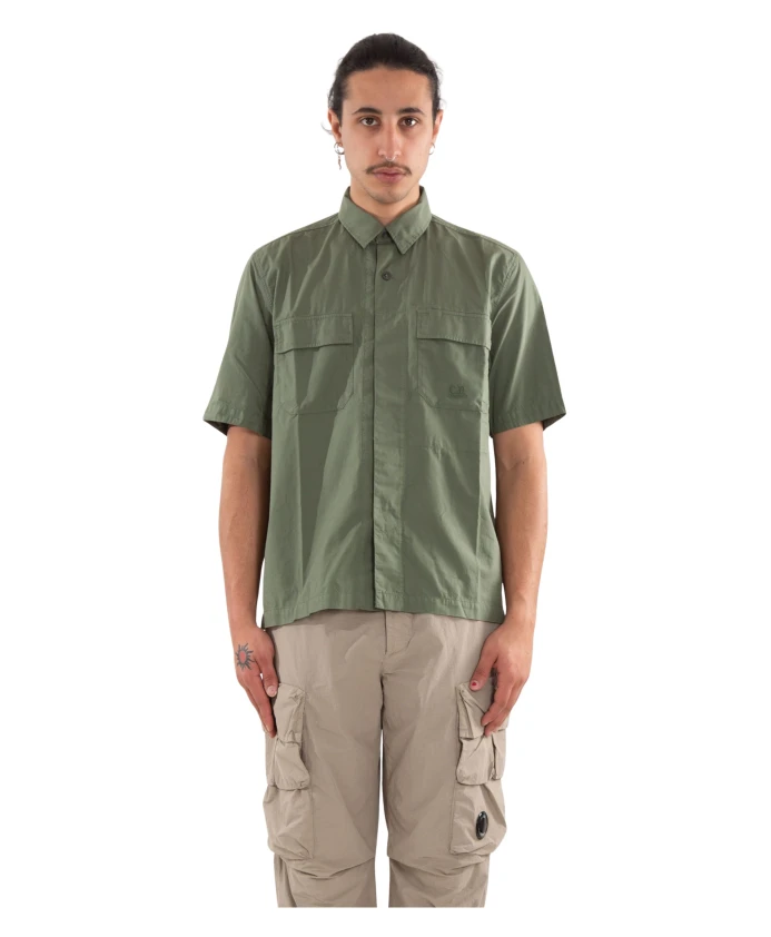 

Рубашка свободного кроя с коротким рукавом из рипстопа C.P. Company, зеленый