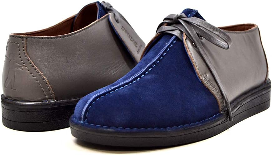 

Мужские кожаные и замшевые ботинки на шнуровке British Collection, синий/серый/темно-синий