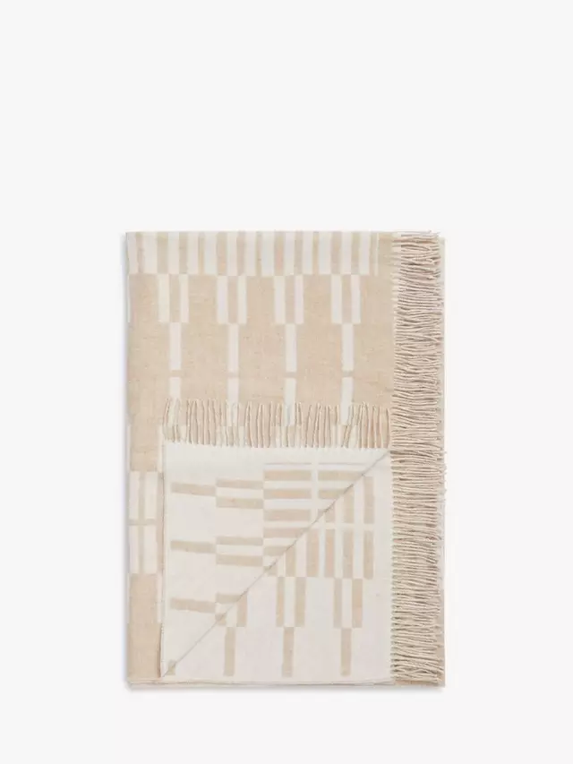 

Плед John Lewis Dash Merino Wool, цвет natural