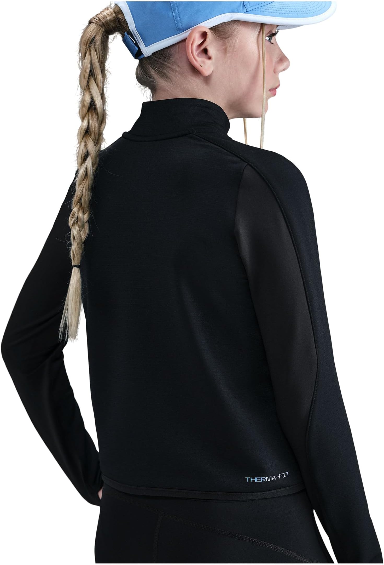 Топ Pro Therma-FIT с длинным рукавом и молнией 1/2 Nike Kids, Black — фото 2
