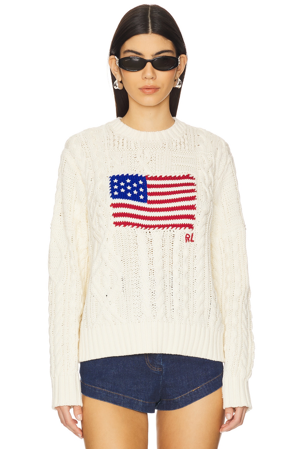 

Свитер из хлопка с узором "аран" Polo Ralph Lauren, cream