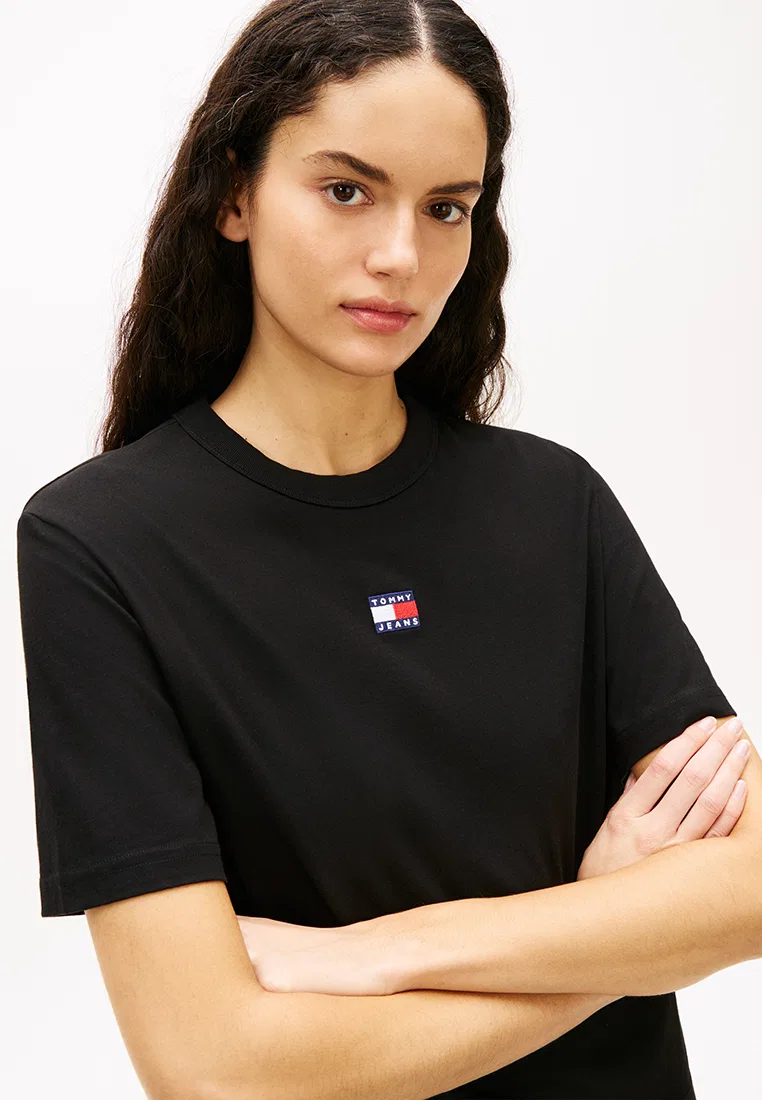 Футболка, свободный крой, Tommy Jeans Tommy Hilfiger, черный — фото 3