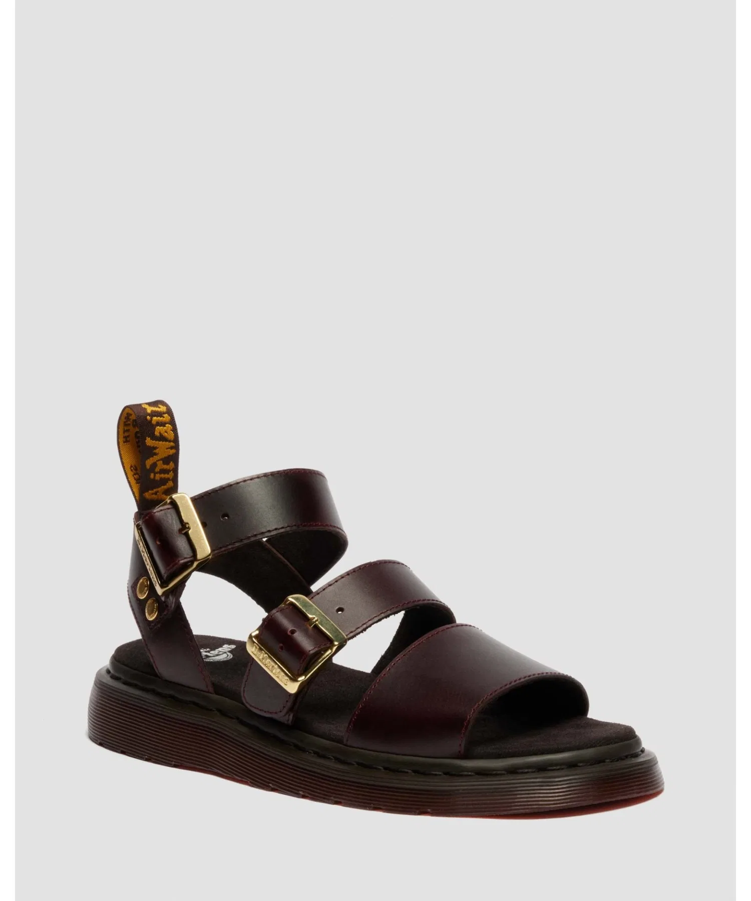 Мужские сандалии Dr. Martens GRYPHON из натуральной кожи коричневые