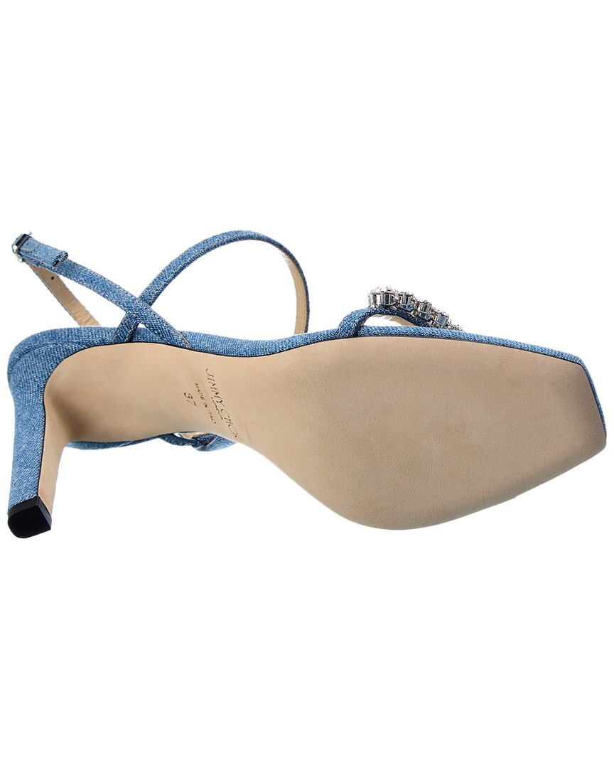 Jimmy Choo Meira 85 Denim Sandal, синий — фото 4