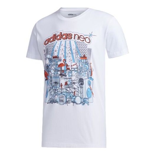 

Футболка neo m faves tee sports short sleeve white Adidas, белый