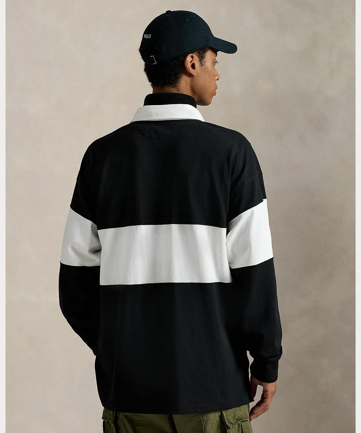 Рубашка регби Polo Sport, большой крой, Ralph Lauren, хлопок, чёрный — фото 4