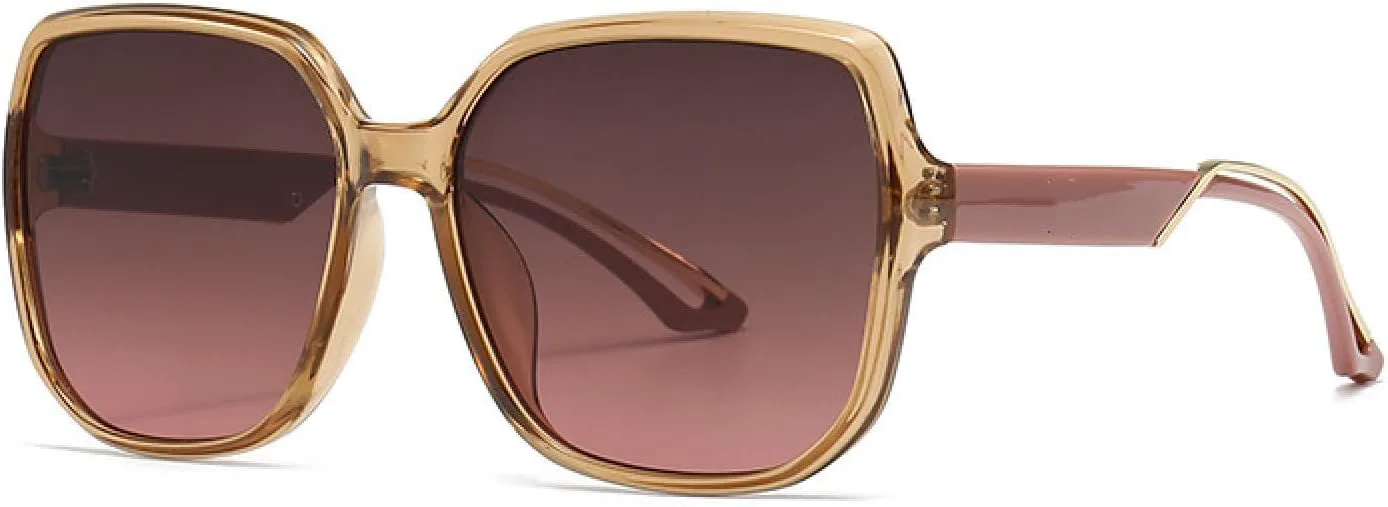 

Роскошные солнцезащитные очки большого размера для женщин и мужчин, винтажные панк-очки, массивная оправа с заклепками, элегантные очки TKKTLLT, Tea Pink