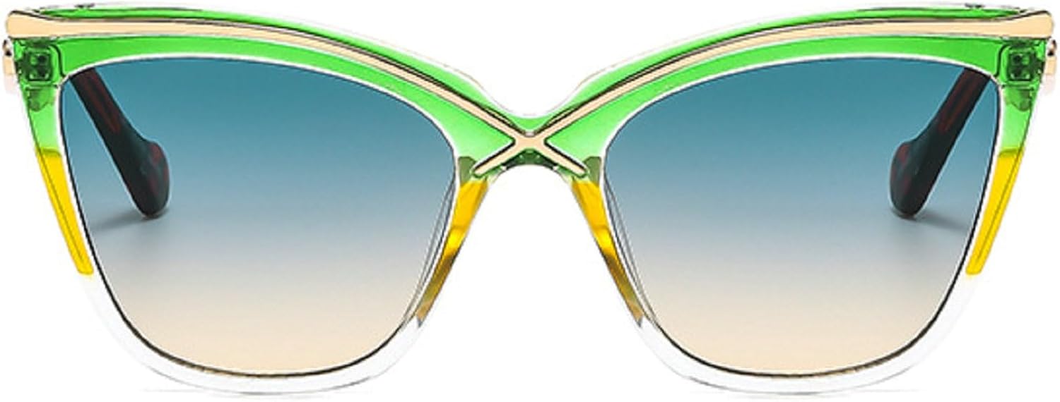 

Ретро-солнцезащитные очки «кошачий глаз» большого размера для женщин, в стиле Y2K, с градиентным переходом цвета, металлическая оправа, модные солнцезащитные очки UV400 N45 mincl, C6