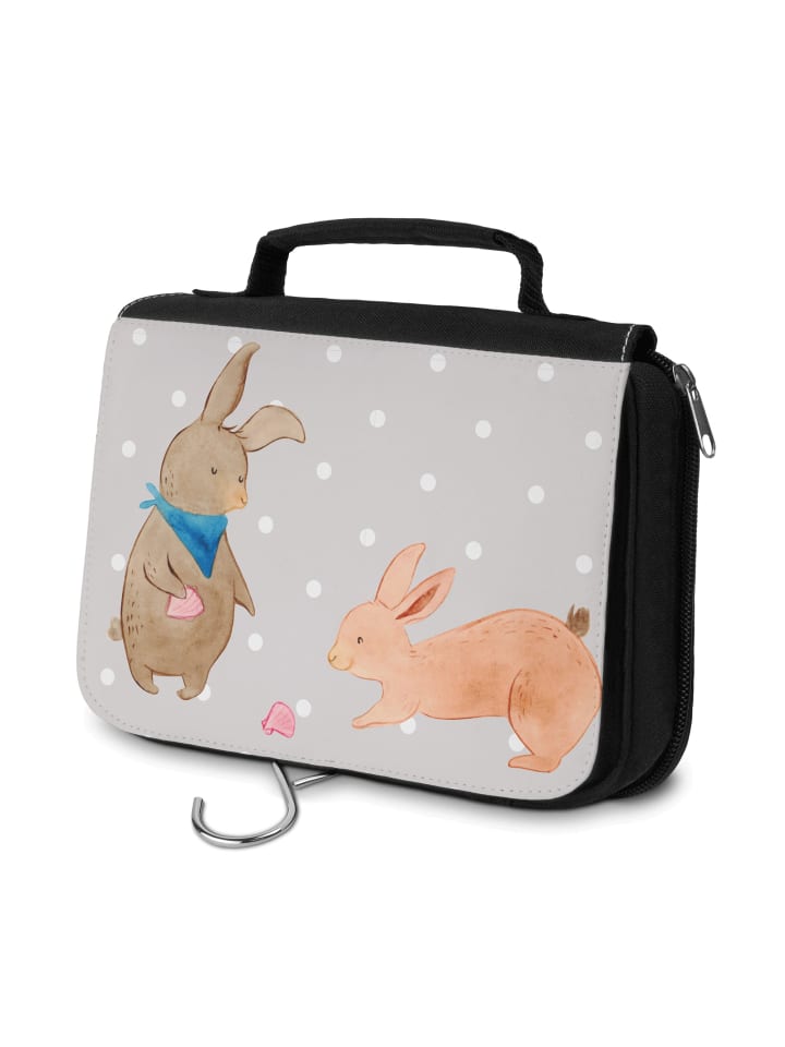 

Mr. & Mrs. Panda Косметичка с рисунком в виде заячьей шкурки, без надписи, пастельно-серого цвета