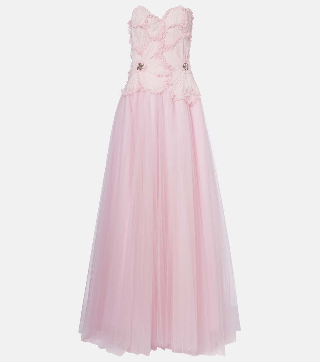 

Платье-бюстье из тюля Edra с декором Costarellos, Light Pink