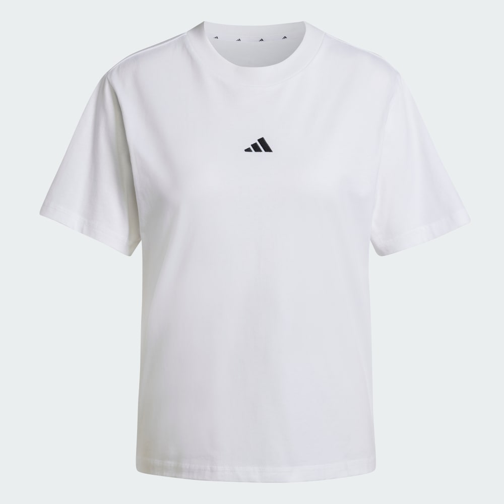 Футболка Adidas Essentials Small Logo Cotton Tee, белый/черный — фото 4