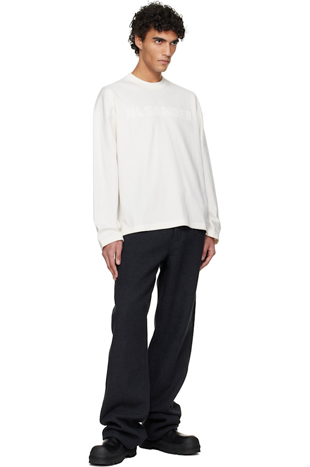 Jil Sander Белая футболка с логотипом — фото 4