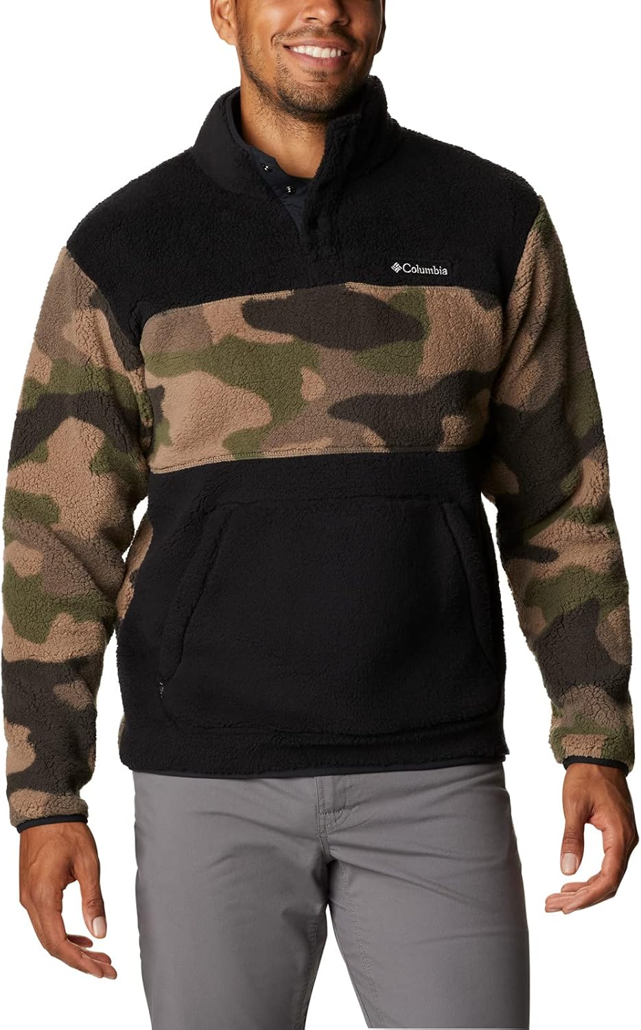 

Куртка мужская Columbia Rugged Ridge Sherpa Half Snap, Black/Alpine Tundra Camo