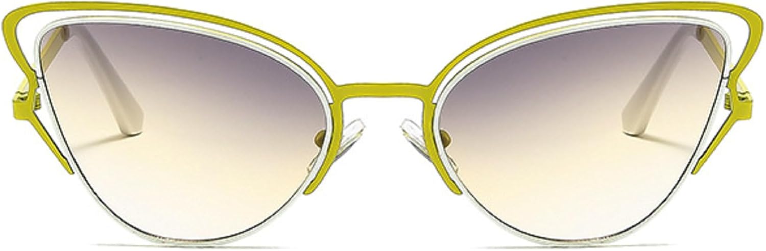 

Популярные модные женские солнцезащитные очки «кошачий глаз» 2025 года, роскошные винтажные солнцезащитные очки в металлической оправе для женщин, модные очки с градиентным переходом цвета mincl, Yellow