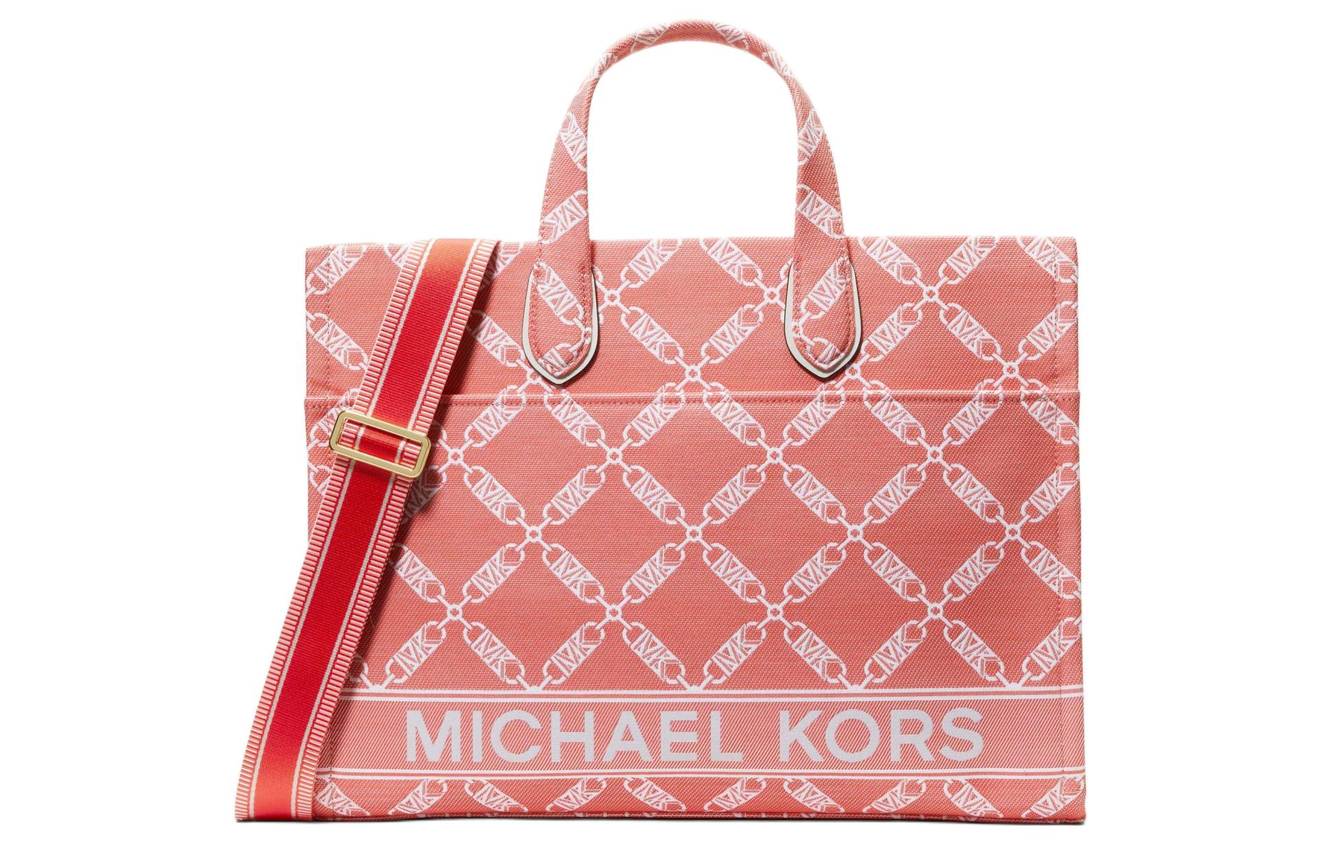 

MICHAEL KORS Сумка-шоппер Gigi из ткани, большая женская сумка через плечо, кроссбоди, кораллово-красная