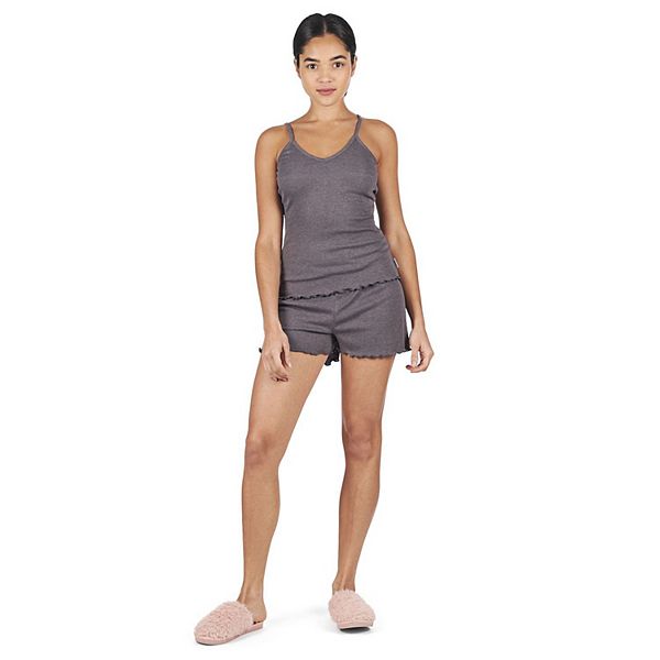 

Женский комплект из топа с рюшами и шорт Memoi, Purple Gray