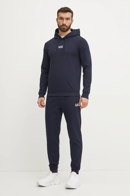 

Хлопковый спортивный костюм Ea7 Emporio Armani, темно-синий