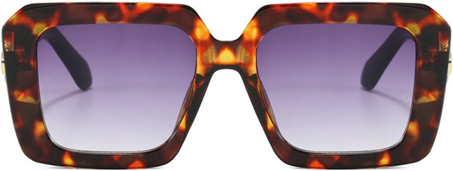 

Ретро-солнцезащитные очки квадратной формы для женщин и мужчин, модные очки большого размера со стразами, трендовые градиентные очки, очки с бриллиантами mincl, Leopard Gray