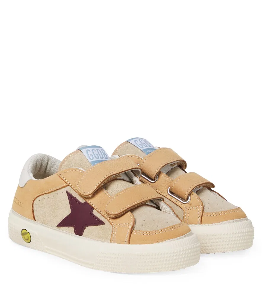Кроссовки с замшевой отделкой Golden Goose Kids, бежевый