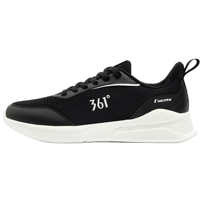 

361° Кроссовки Life Collection с противоскользящей подошвой, износостойкие, мужские, обсидианово-черные с белым пером