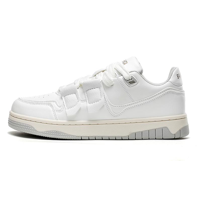 

M.M Party Скользоустойчивые износостойкие низкие скейтерские кроссовки унисекс белые, цвет White