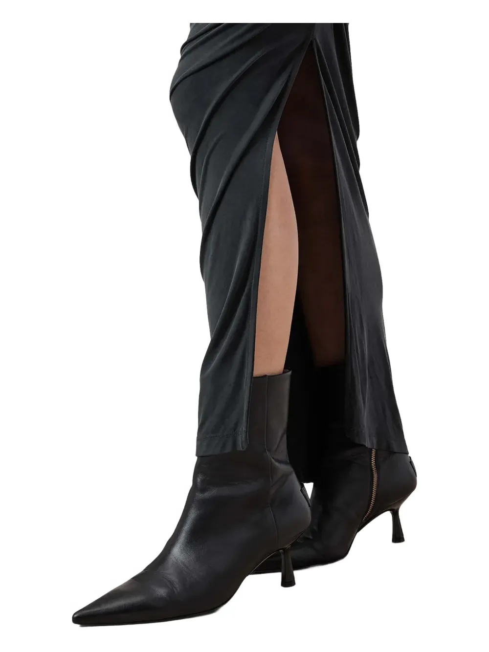 

Платье со сборками AllSaints, черный