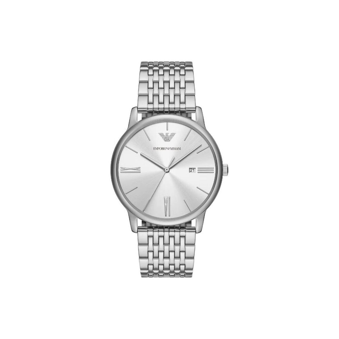 

EMPORIO ARMANI Часы Three Hand Date Stainless Steel Watch, Silver Dial