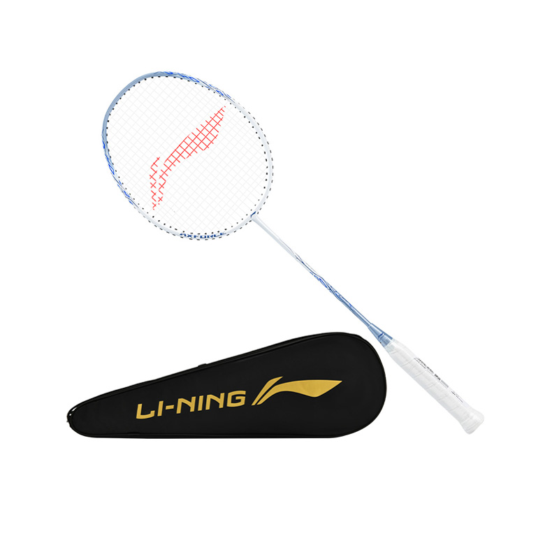 

LINING Thunder Series 9 углеродно-алюминиевая бадминтонная ракетка для атакующей игры жесткая головка продвинутый уровень унисекс 3U/G5 белый синий