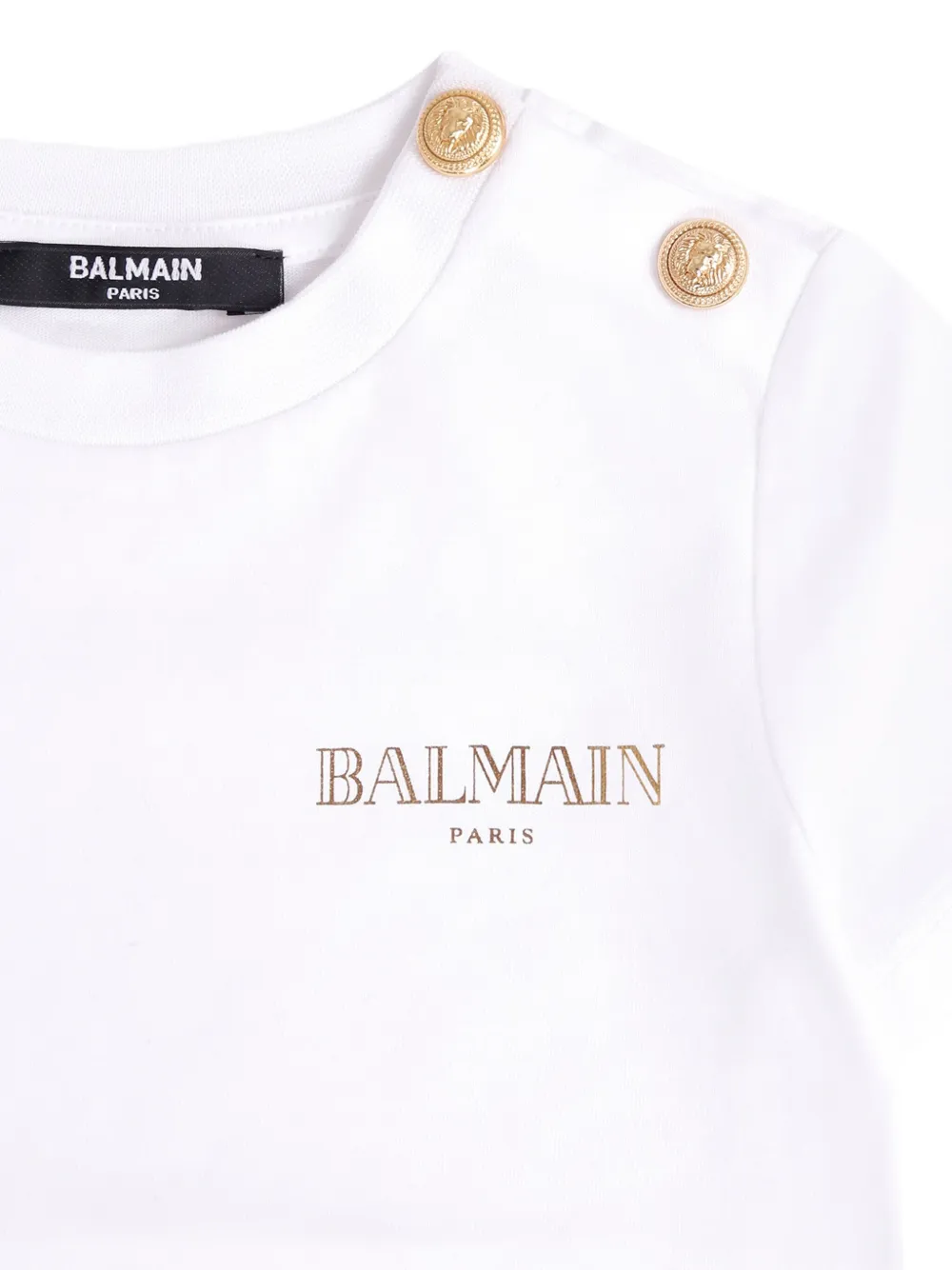 Футболка с короткими рукавами и принтом логотипа Balmain Kids, белый — фото 3