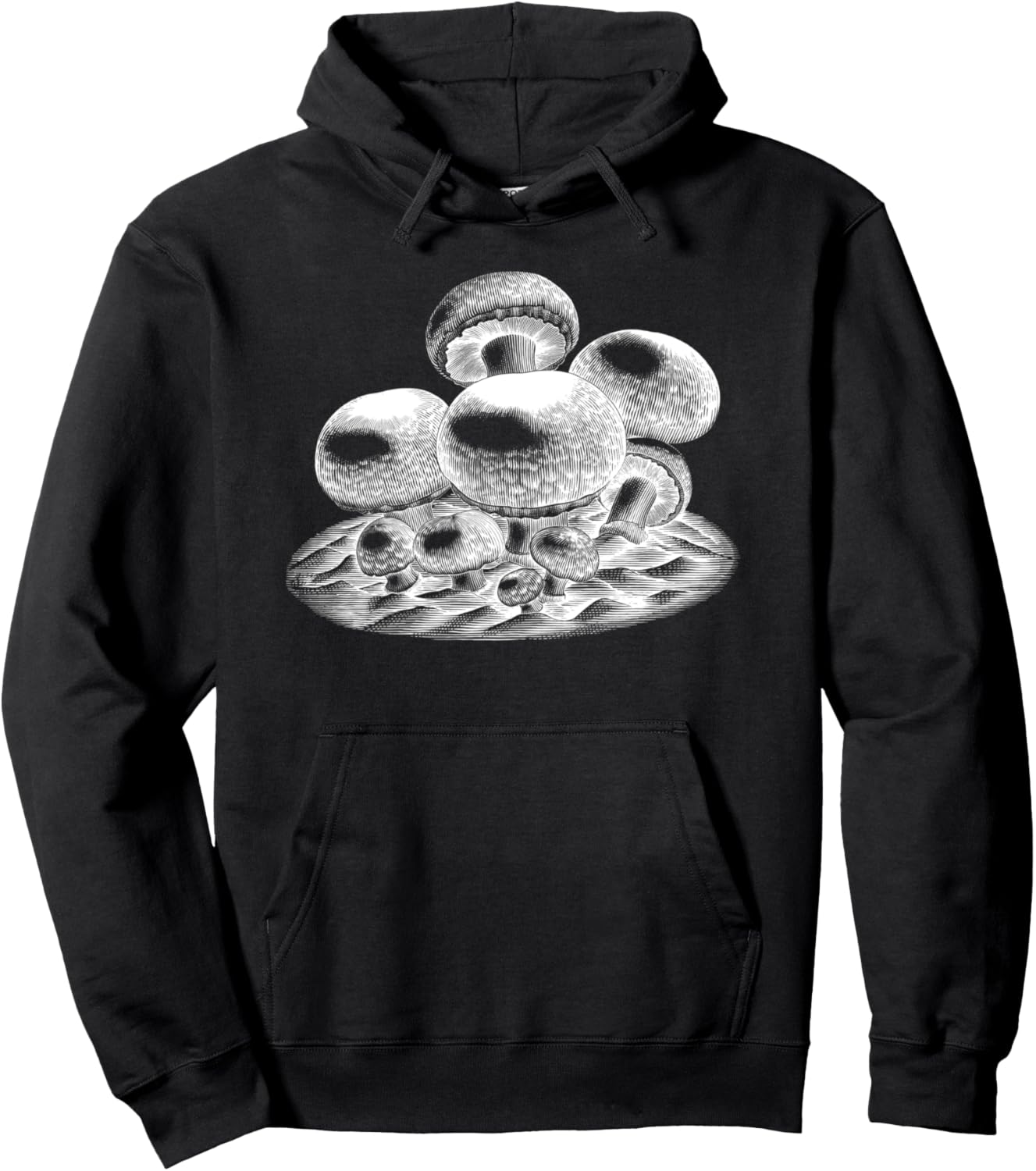 

Худи в винтажном стиле с изображением съедобных грибов и других растений Button Mushroom Gifts For Vegans & Gourmet Chefs, черный