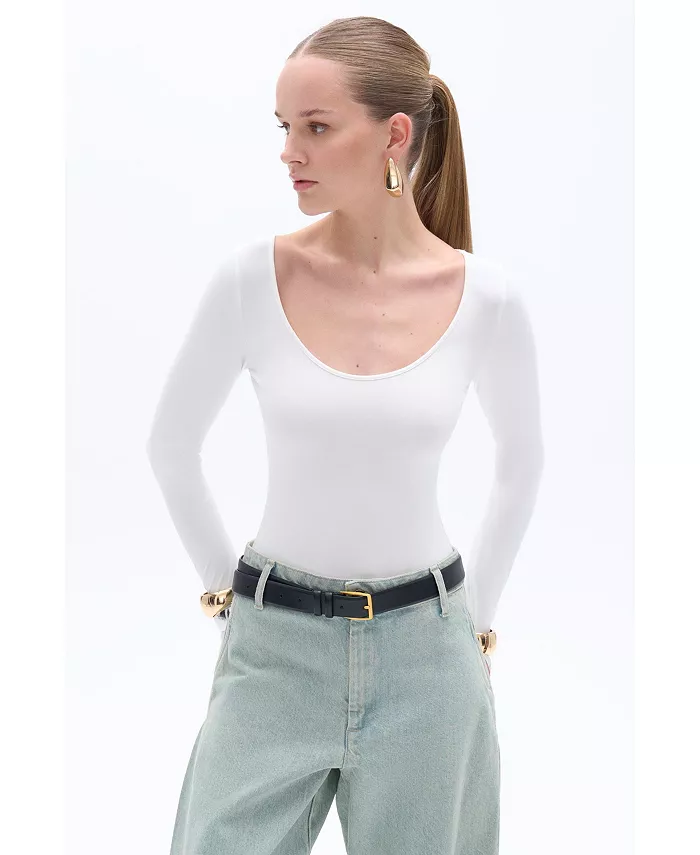 

Женский боди с круглым вырезом NOCTURNE, белый