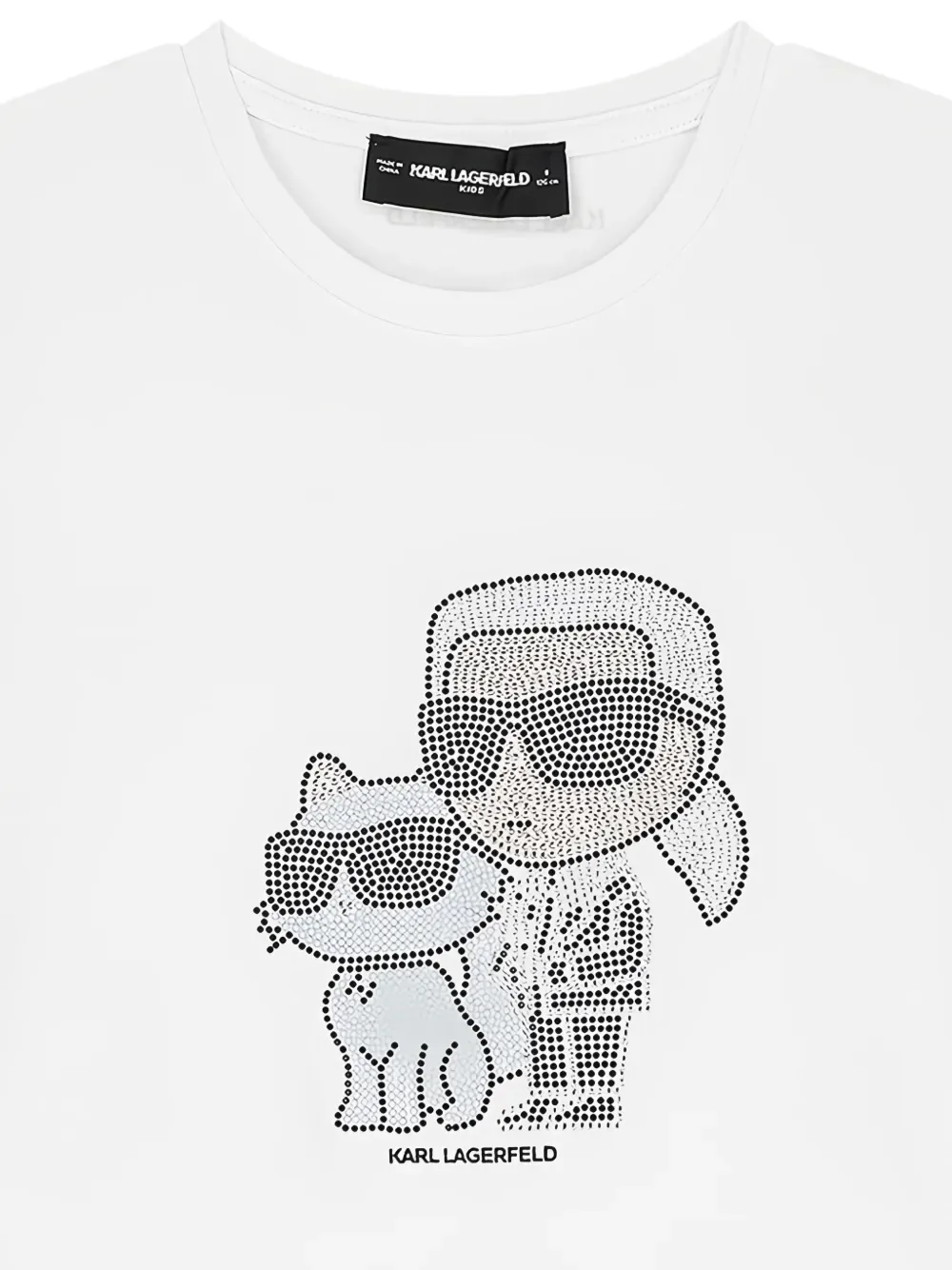 Футболка со стразами KARL LAGERFELD KIDS, белый — фото 3