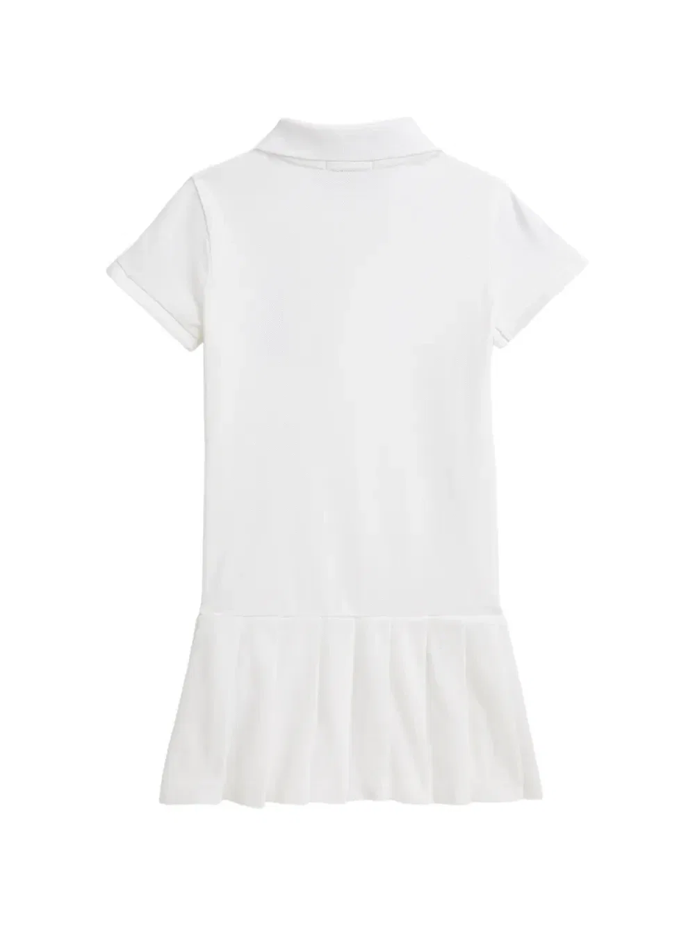 Платье с логотипом и плиссировкой Polo Ralph Lauren Kids, белый — фото 2