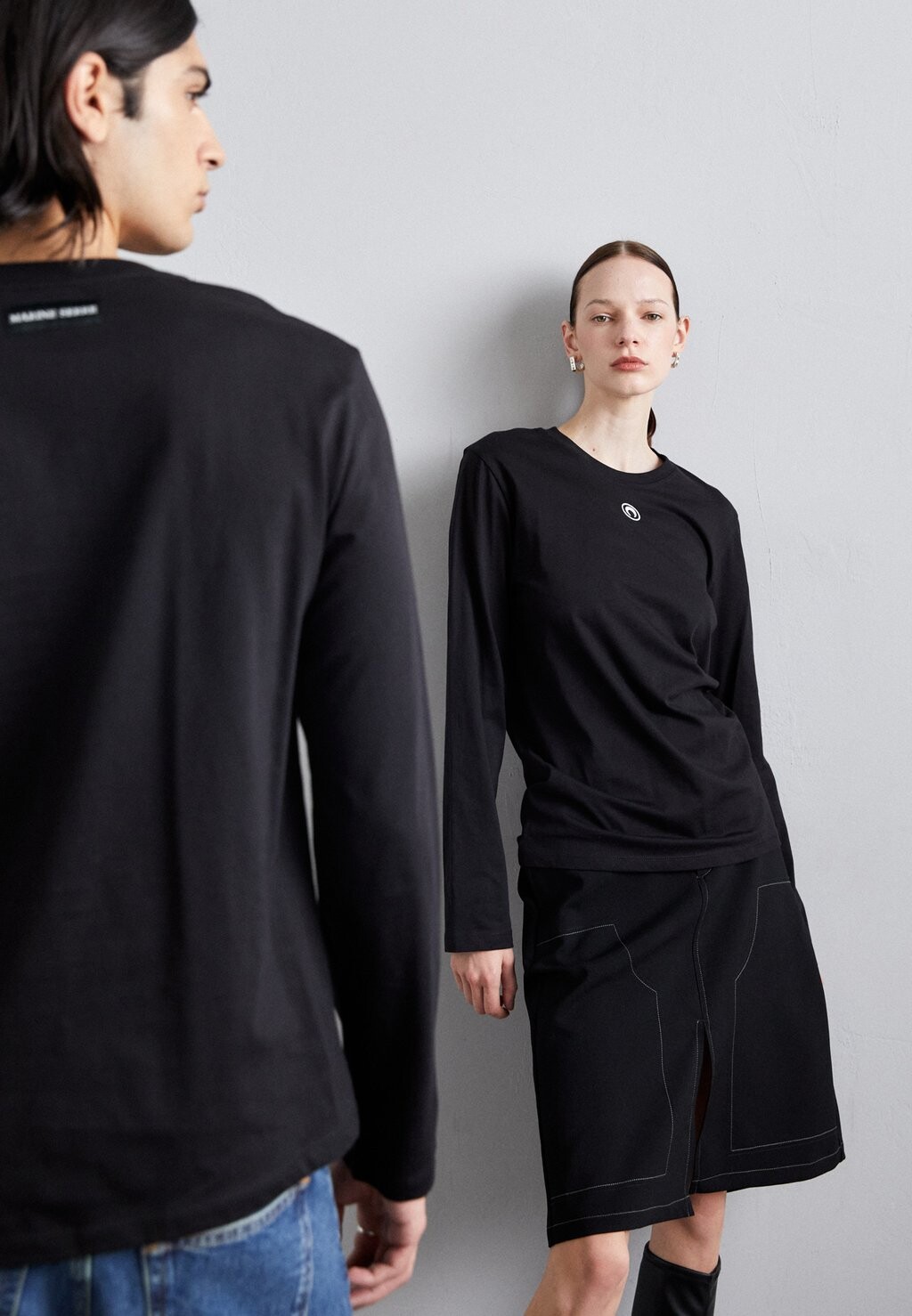 

Топ с длинными рукавами MOON LOGO LONG SLEEVES MARINE SERRE, черный