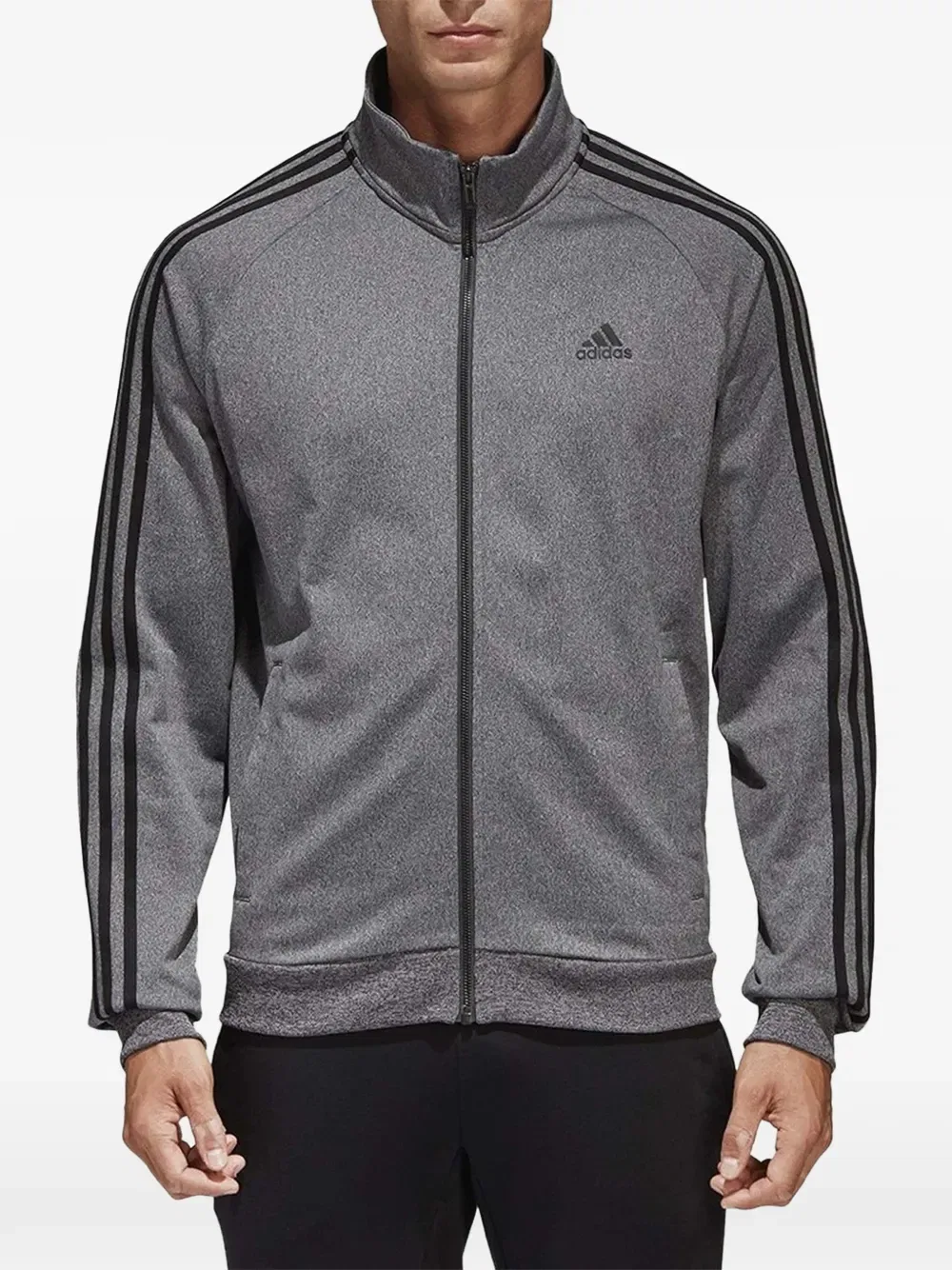 Спортивная куртка Essentials из трикотажа в 3 полоски Adidas, серый — фото 2