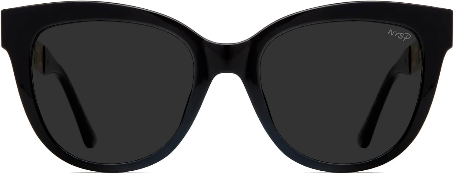 

Женские солнцезащитные очки NYS Collection Premium Polarized Vintage Cat Eye с поляризованным покрытием - стильный ретро-дизайн, 100% защита от УФ-излучения, Black Frame-smoke Lens