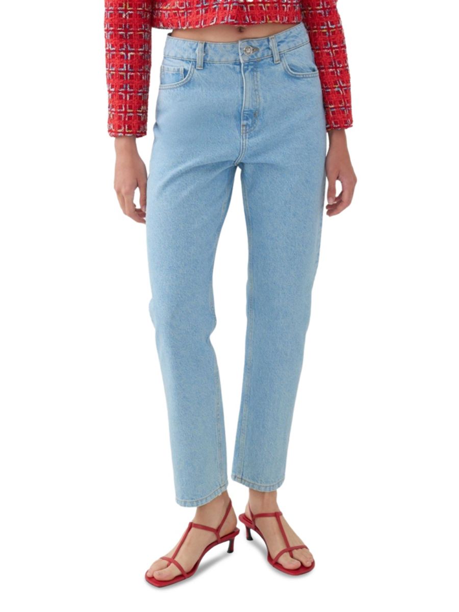 

Джинсы Mom Fit из хлопка Nocturne, синий