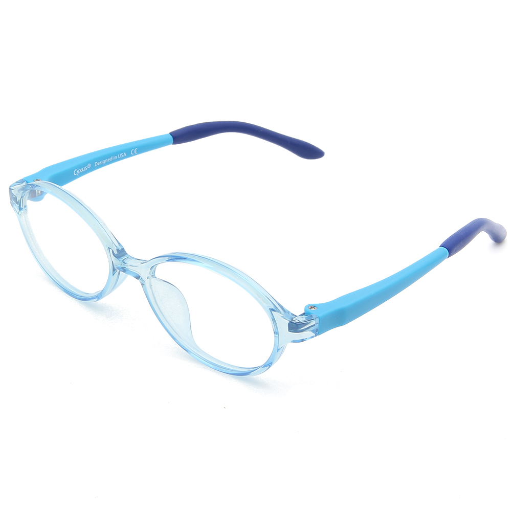 

CYXUS Овальная оправа для очков детская, Bright blue frame navy foot cover T05