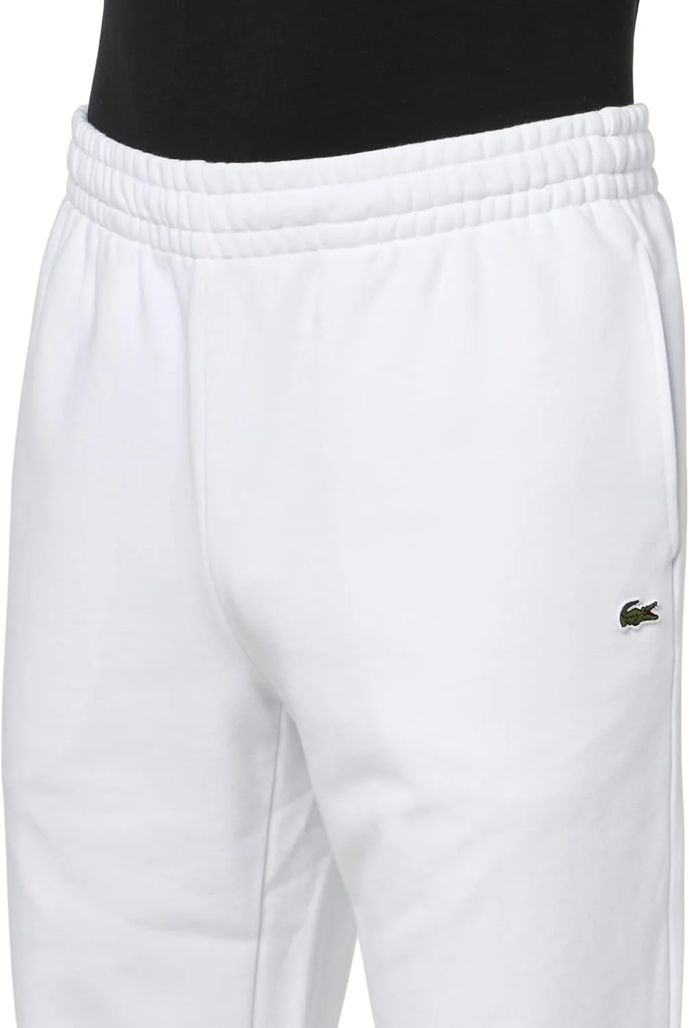 Спортивные брюки Lacoste из хлопкового флиса с логотипом Crocodile, белый — фото 3