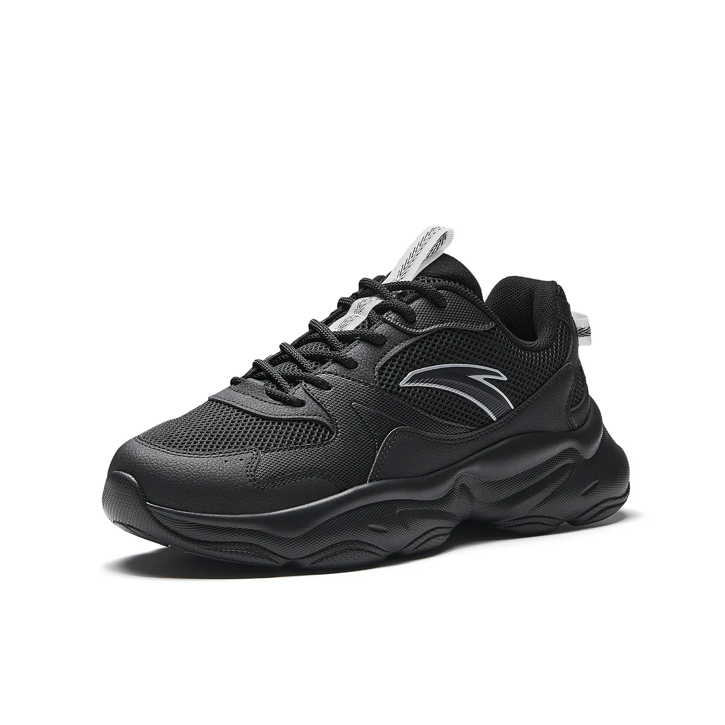 ANTA Puffy Star Abrasion Resistant Lightweight Breathable Casual Shoes мужские базовые черные — фото 3
