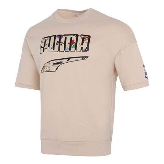 

Футболка logo t-shirt 'beige black' Puma, бежевый