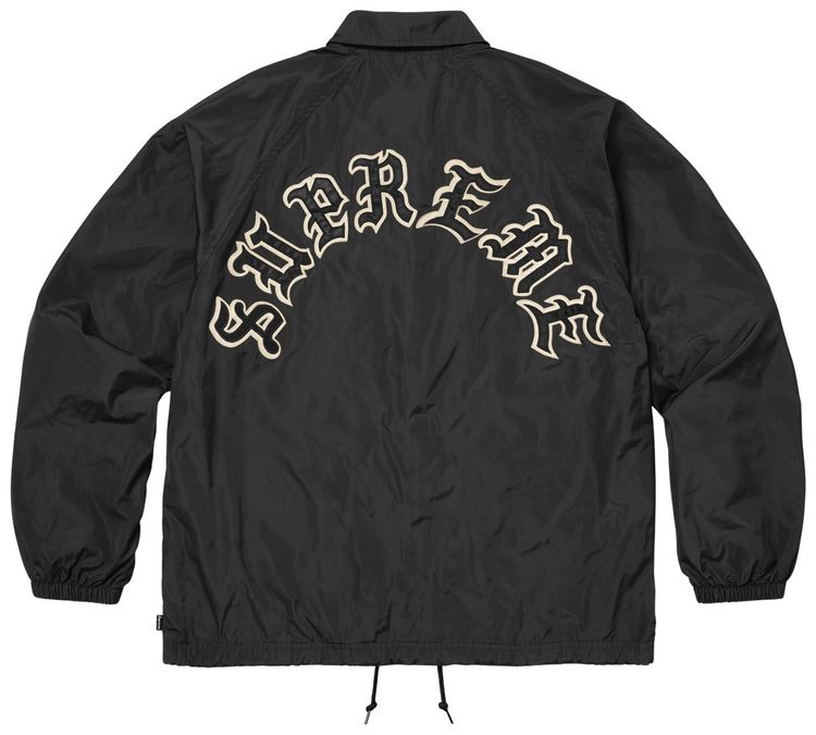 Куртка Supreme Old English Arc Coaches Jacket, черная — фото 2