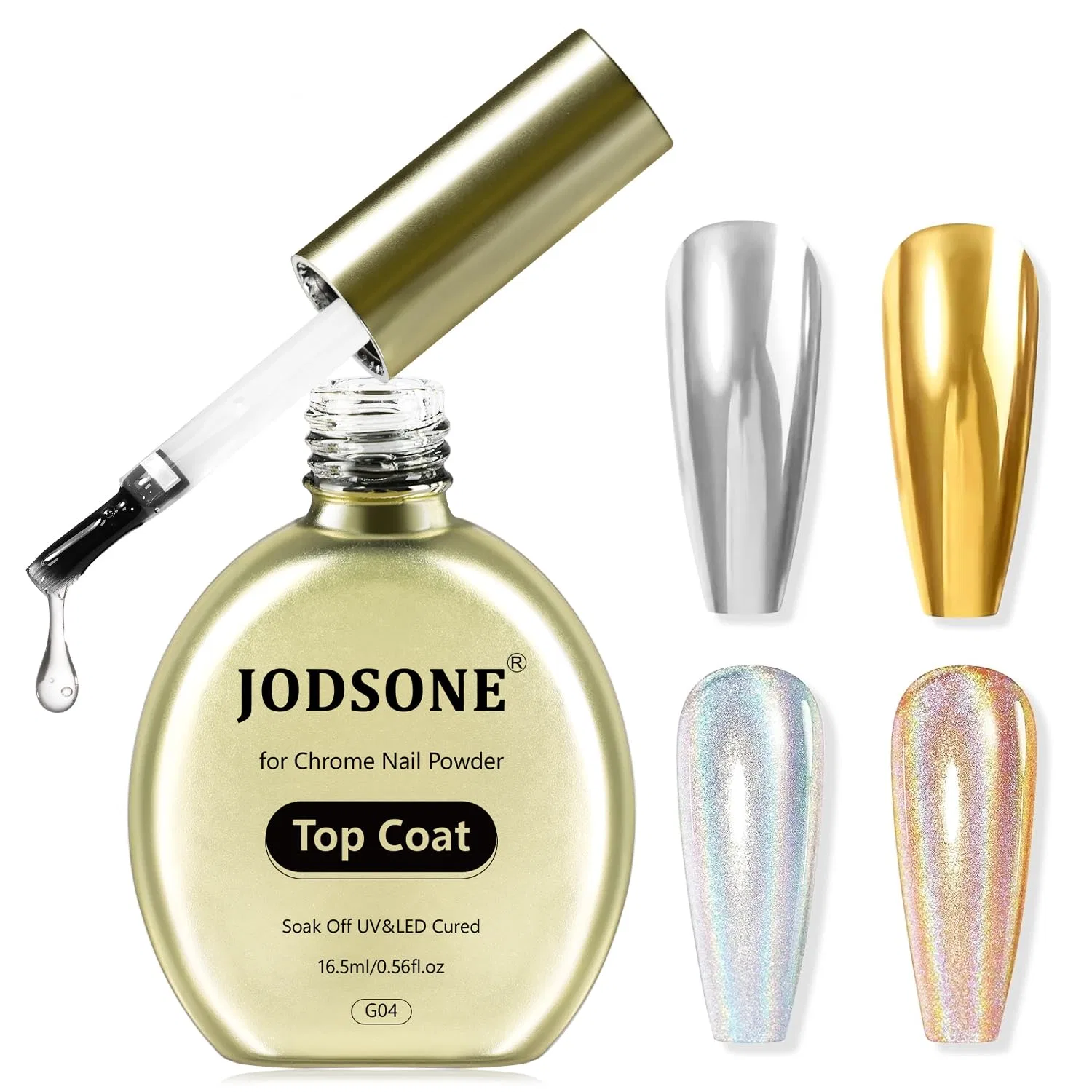 Топ-покрытие JODSONE Chrome Nail Powder Top Coat для втирки, 16.5 мл Jodsone, 10Set-Polish-Bt-Hl01-10