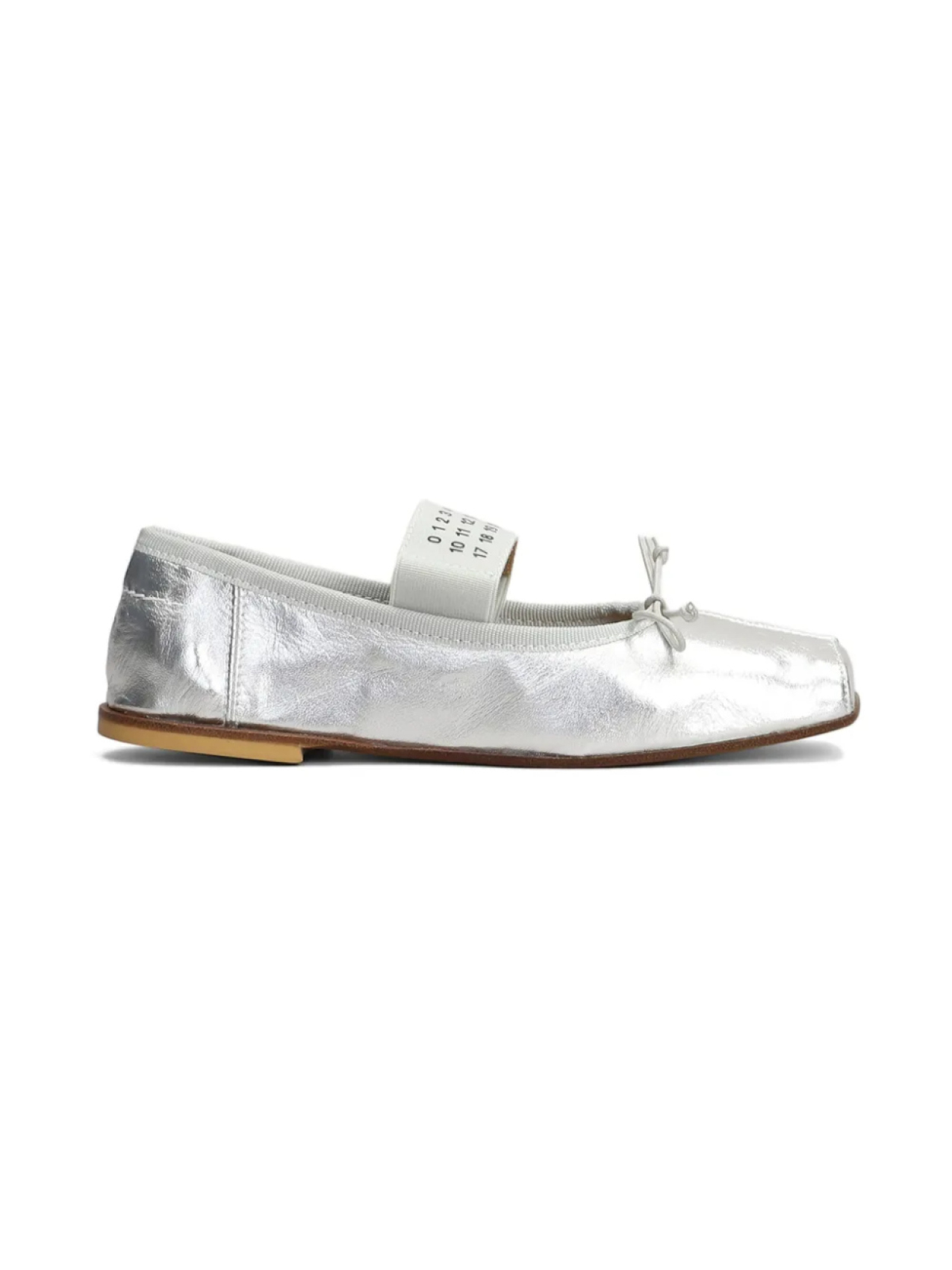 Балетки с цифровым мотивом MM6 Maison Margiela Kids, серебряный — фото 2