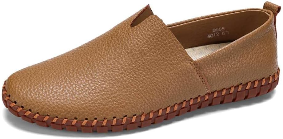 

Мужские лоферы из натуральной кожи, мягкие туфли на шнуровке для прогулок и вождения Mitvr, Tan