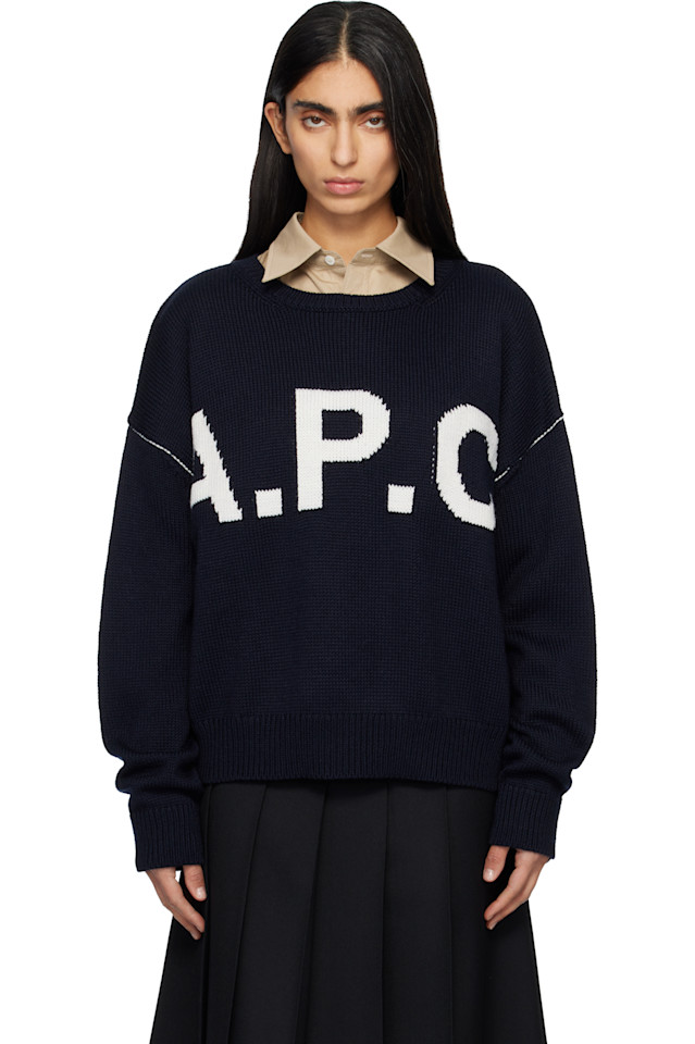 

Свитер с логотипом ВМС США 'apc' A.P.C., темно-синий