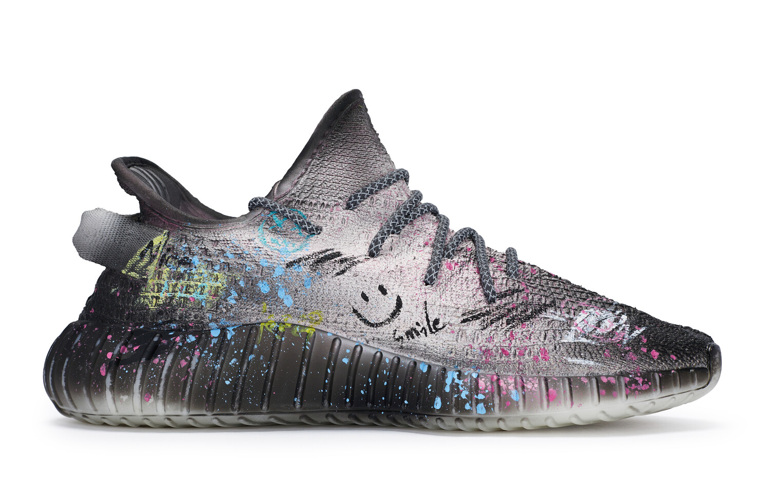 Кроссовки adidas originals Yeezy Boost 350 V2 Lifestyle Shoes Unisex Low-top Pink/blue, белый/черный/желтый/розовый/синий