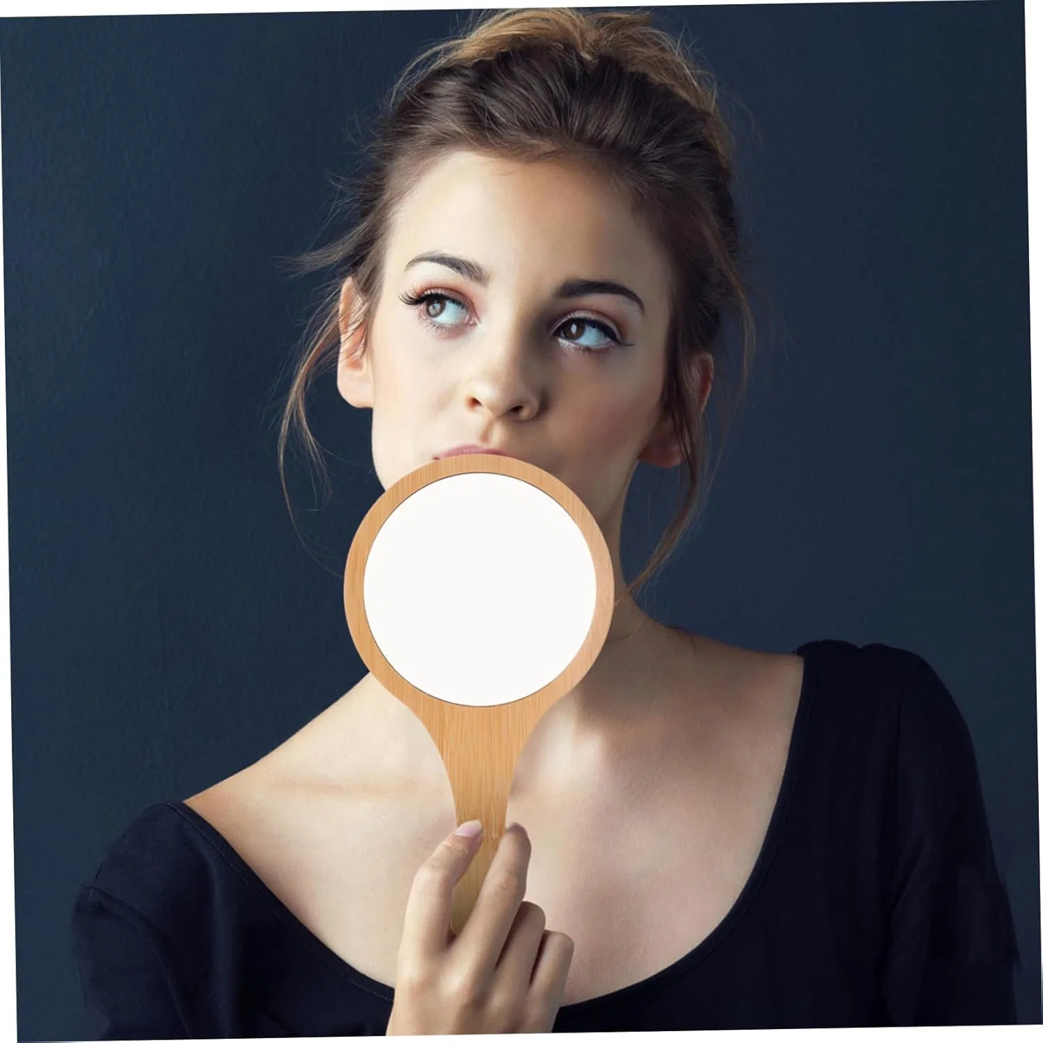 Зеркало ручное с бамбуковой ручкой от iplusmile Iplusmile — фото 3