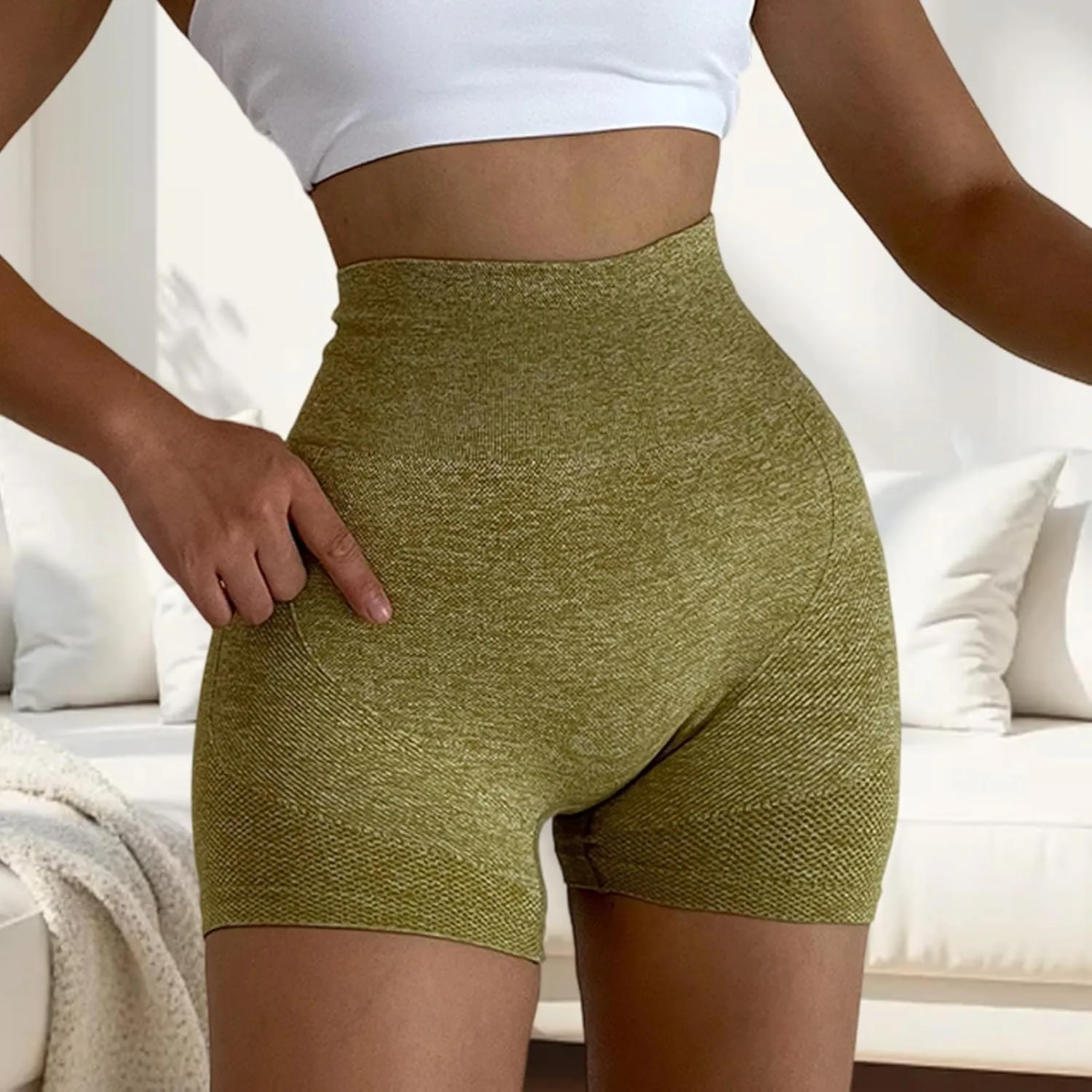 Спортивные шорты для тренировок High Waisted с эффектом подтяжки — фото 4