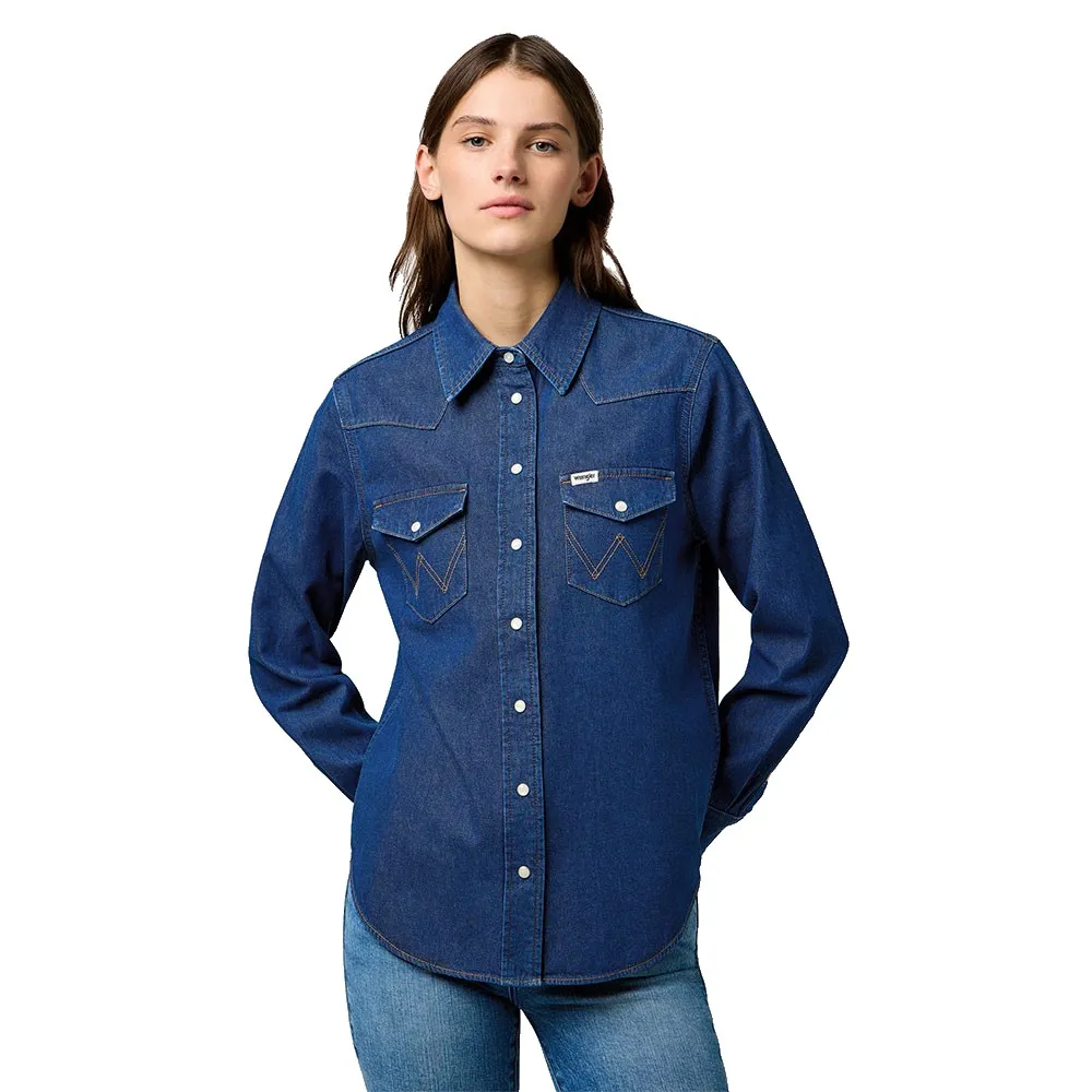 

Рубашка с длинным рукавом Wrangler Western Regular Fit, синий